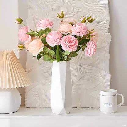 Small White vase,7.5 inch Ceramic Flower Vases Minimalism Style for Modern Table Shelf Centerpiece Home Decor Fit for Housewarming, Weddings, Birthday,Thanksgiving Day,Halloween Christmas