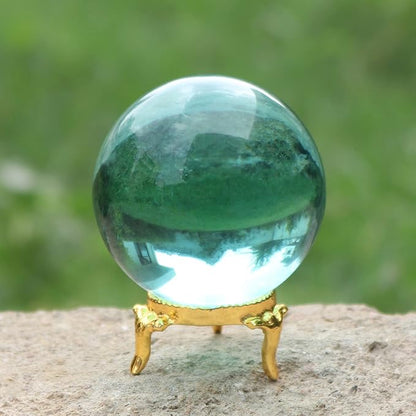 GEMHUB Natural Polished Healing Obsidian Crystal Chakra Stone Sphere Reiki Gemstone Ball for Decoration and Feng Shui (Aqua Obsidian)