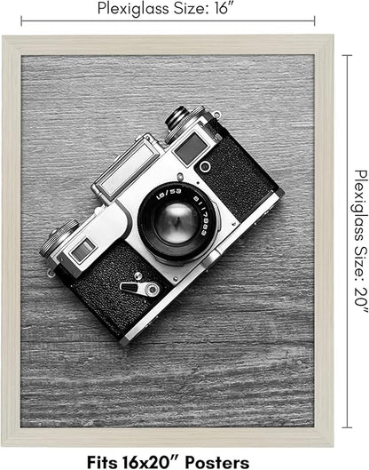 Americanflat 16x20 Picture Frame with Polished Plexiglass - Wide Picture Frames Made of Engineered Wood for Vertical or Horizontal Wall Display - Epic Collection - Light Wood