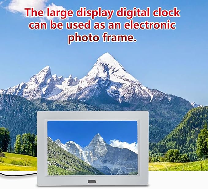 10 Inch Clock with Day and Date for Elderly Large Display Digital Clocks 12 Alarm 3 Display Modes Large Font Alzheimer's Clock Alarm Clocks for Seniors Auto DST 10in White