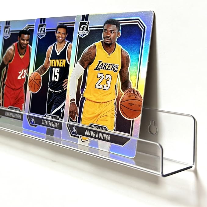 10 Pieces Acrylic Card Display Shelf Wall Mount Sport Card Displays Shelves Vinyl Records Wall Display Shelf Hold Up to 50 Trading Cards for BGS Graded Trading Slabs