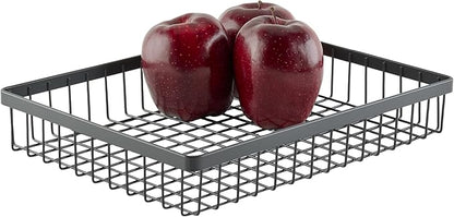 G.E.T. WB-1292-MG Rectangular Metal Storage Wire Basket for Pantry, Produce and More, 9" x 6" x 2"