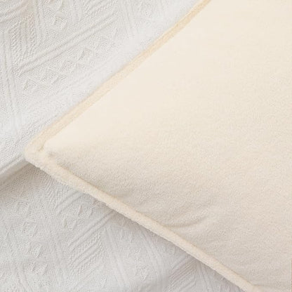 Kevin Textile Waterproof Decorative Pillow Covers Cream White 26x26 Inch Pack of 2 Soft Boucle Textured Euro Pillowcases Elegant Accent Pillows for Couch Sofa Chair Bed Home Decor Indoor Outdoor