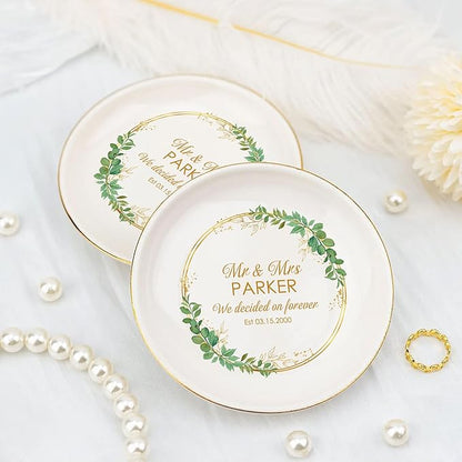 Personalized Mr. and Mrs. Ring Dish, Engagement Gifts for Couples, Married Jewelry Tray Ring Holder, Wedding Gifts for Women Newlywed Future Bride To be, Gift for Anniversary Engaged