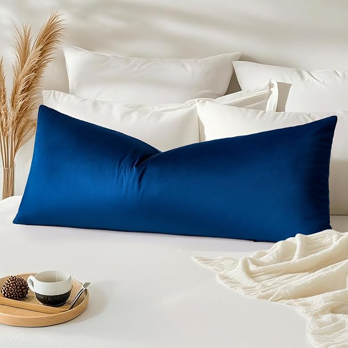 Artscope Luxury Velvet Lumbar Pillow Cover Super Soft Decorative Rectangle Throw Pillow Covers Case Cushion Covers for Sofa Couch Bedroom Car Decor 14x36 Inch Navy Blue