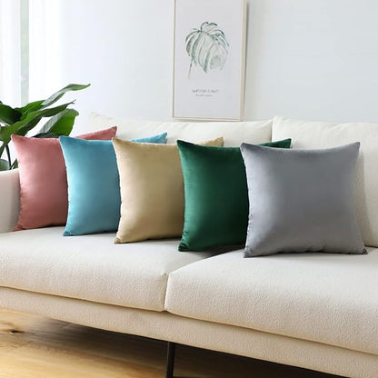 Artscope Luxury Velvet Pillow Covers Super Soft Decorative Square Throw Pillow Covers Case Cushion Covers for Sofa Couch Bedroom Car Decor 26x26 Inch Army Green