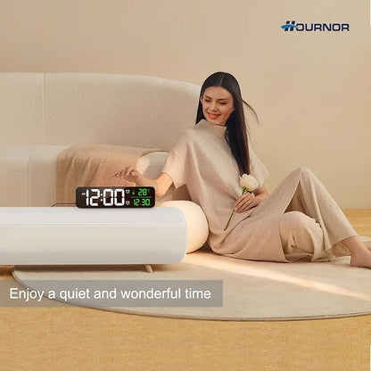 Hournor Digital Clock for Bedroom, Digital Wall Clock for Living Room Decor, Desk Table Clocks, Digital Clock Large Display, Bedroom Smart Alarm Clock for Office Green