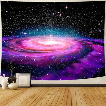 Delur Galaxy Tapestry Planet Universe Starry Sky Wall Hanging Tapestry Cosmic Outer Space Abstract Psychedelic Nebula Headboard for Bedroom Living Room Home Decor (70.8" x 92.5")