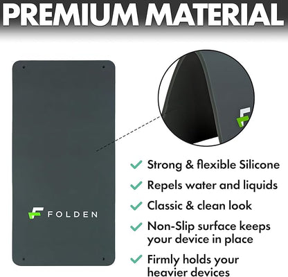 FoldenAirplane Phone Holder, Flexible Cell Phone Holder, Folding Cellphone Stand for Desk, Bed, Office, Treadmill - Airplane Gadgets for Long Travel Accessories - Plane Essentials (Silicone)