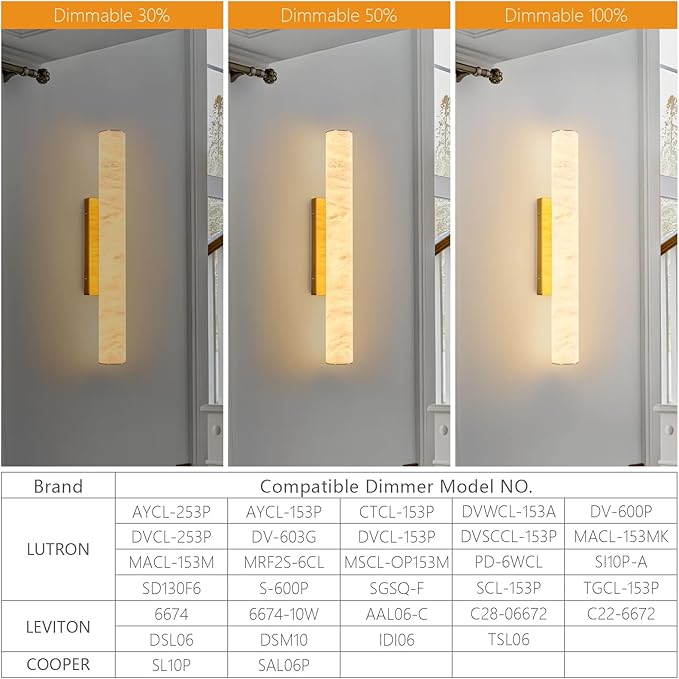 LMQNINE Natural Alabaster Wall Sconces Set of Two Spanish Marble Wall Light Cylinder Modern Gold LED Sconce for Living Room Bedroom Bathroo Stairs（M-2Pack）