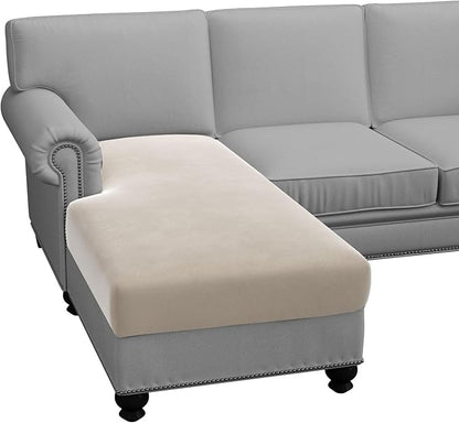 H.VERSAILTEX Super Stretch Individual Chaise Cover Sectional Couch Covers for L Shaped Sofa Both Left/Right Featuring Thick Soft Fleece Fabric (Chaise Cover, Island Fossi)