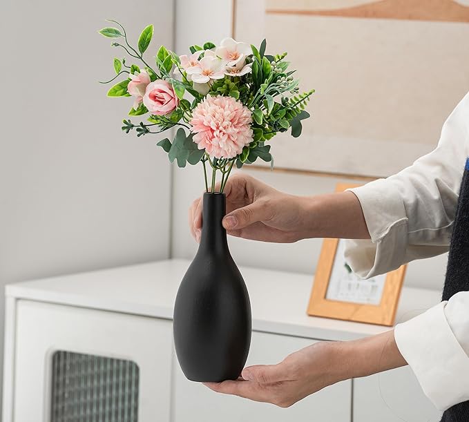 Modern Ceramic Vase Set, Decorative Vases for Home Shelf Decor, 4 Piece Collection