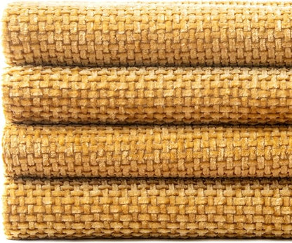 MIULEE Pack of 4 Couch Throw Pillow Covers 18x18 Inch Gold Soft Decorative Chenille Pillow Covers Farmhouse Accent Cushion Covers for Boho Spring Home Decor Sofa Bedroom Living Room