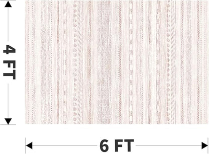4x6 Pink Area Rugs for Living Room Machine Washable Rug Distressed Girls Nursery Rug Indoor Carpet Neutral Moroccan Boho Ultra Soft Area Rug for Bedroom Dining Room Playroom Office