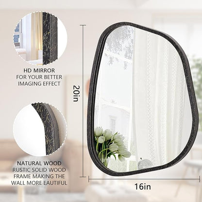 Irregular Asymmetrical Mirror Wall Mounted, Unique Vanity Mirror, Shaped Dressing Mirror Decorative for Living Room, Bathroom, Bedroom, Entryway Wall Decor 20"x16"