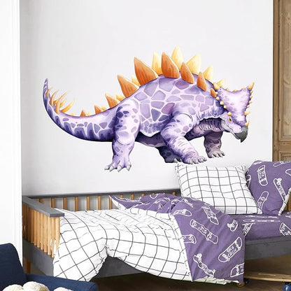 Large Dinosaur Wall Decals, Purple Stegosaurus Dino Wall Stickers Vinyl Peel and Stick Wall Decal Self Adhesive Wall Art Sticker for Baby Nursery Kids Room Home Decor (42.1 * 51.2in)