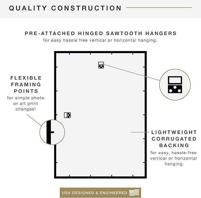 MCS Trendsetter 19.75x27.5 Poster Frame Black High-Gloss, Vertical & Horizontal Wall Hanging Large Picture Frame for Photos, Posters & Art Prints (1-Pack)
