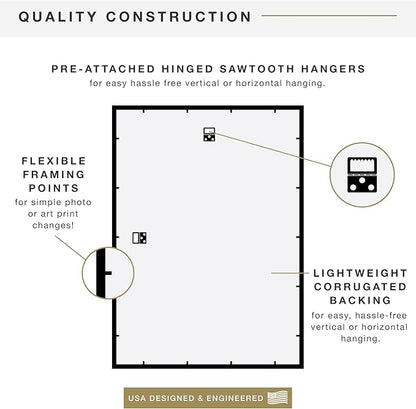 MCS Trendsetter 19.75x27.5 Poster Frame Black High-Gloss, Vertical & Horizontal Wall Hanging Large Picture Frame for Photos, Posters & Art Prints (1-Pack)