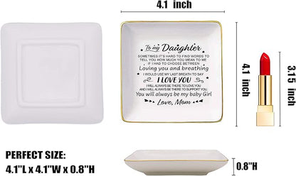 Topthink You Will Always Be My Baby Gir – Daughter Gifts from Mom or Dad-Birthday Graduation Christmas Gifts for Daughter–Ceramic Jewelry Holder Ring Dish Trinket Tray