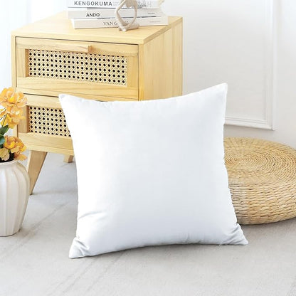 Artscope Luxury Velvet Pillow Covers Decorative Square Pillowcases Soft Solid Cushion Cases for Couch Sofa Bedroom Home Decor 24x24 Inch White