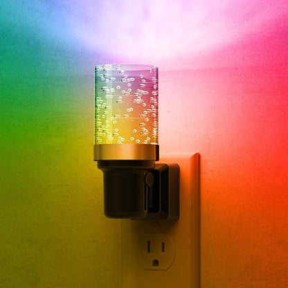 L LOHAS LED Night Light, Dimmable Night Lights Plug into Wall, Color Changing Nightlight RGB with Auto Light Sensor for Halloween, Christmas, Holiday, Hallway Bedroom Kids Room