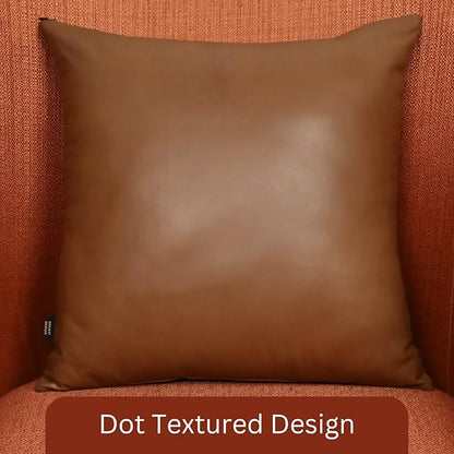 LL LEATHER LOVERS Genuine Lambskin Leather Pillow Cover, 14x14 Inch Case for Lumbar Throw Couch Pillows, Thick & Soft Cushion Covers for Sofa Bed Home Décor (Textured Tan Pack of 1)