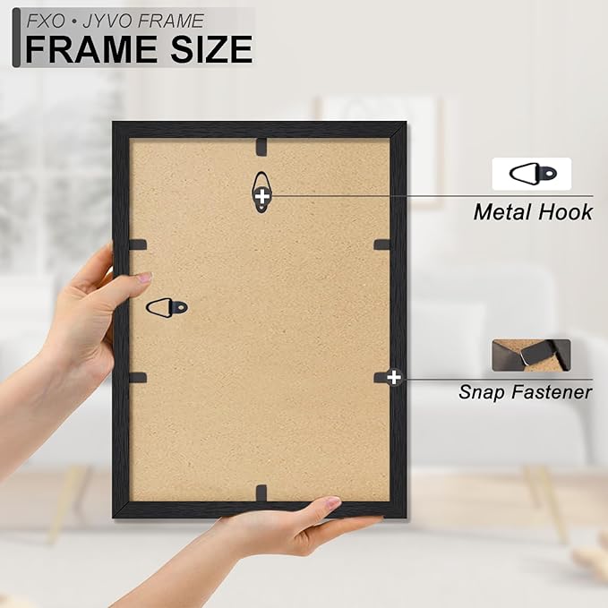 Engineered Wood 10x14 Picture Frame Set of 3, Black Frame for 10 x 14 Inch Picture Poster Photo, Light Weight 10 by 14 Frame with Wood-grain for Wall - 3 Pack/Black/10 x14