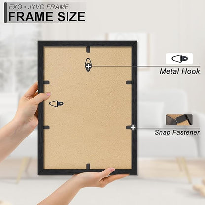 Engineered Wood 10x13 Picture Frame Set of 3, Black Frame for 10 x 13 Inch Picture Poster Photo, Light Weight 10 by 13 Frame with Wood-grain for Wall - 3 Pack/Black/10 x13