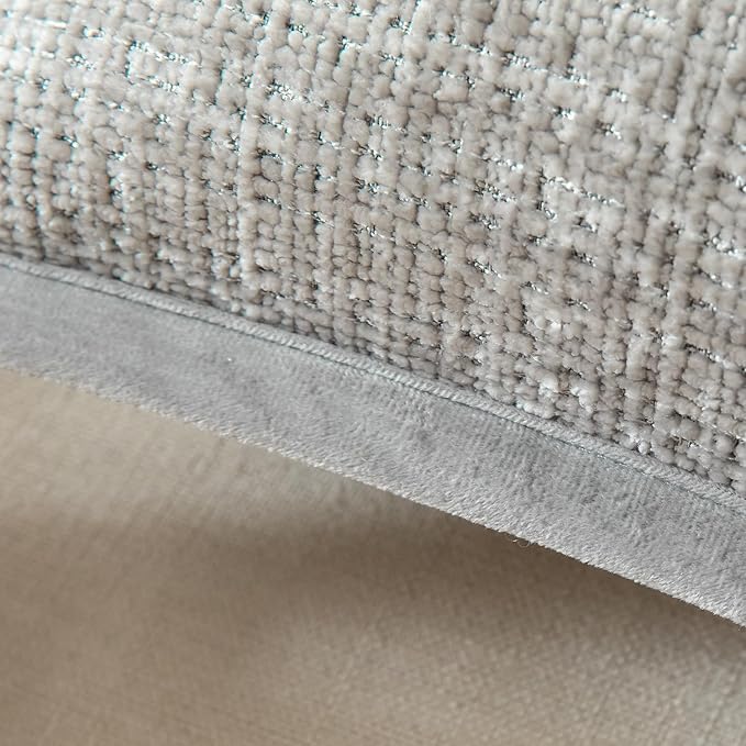 Yaertun Pack of 2 Chenille Textured Decorative Throw Pillow Covers Accent Solid Cushion Cover Soft Cozy Pillow Case with Velvet Back for Couch Sofa Bed Living Room 16x24 Inch Light Grey