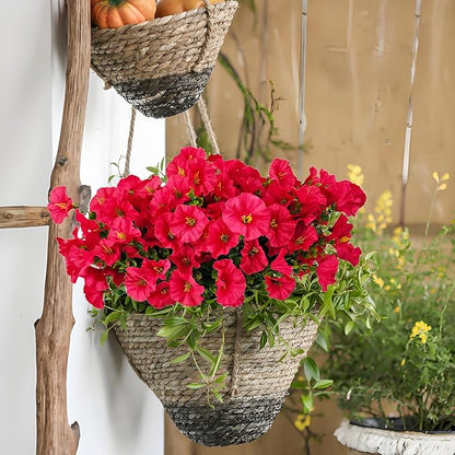 Artificial Silk Flowers for Outdoor Decoration,12 Bundles Faux Flowers Colorful Morning Glory with Eucalyptus Fake Plants Greenery UV Resistant for Outside Front Door Planter Porch Patio Yard