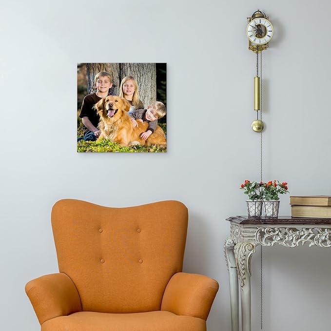 YYYYHPP Canvas Prints with Your Photos, Personalized Photo to Canvas Wall Art,Canvas Printing for Wedding, Family, Baby, Pets, Home Office Decor, Wrapped Frame 24"x24"