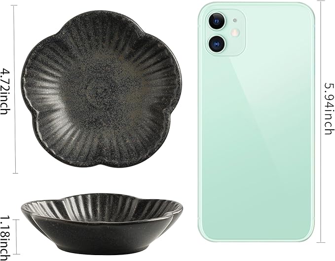 Ring Holder Dish, Key Bowl, Ceramic Jewelry Tray, Trinket Dish, Decorative Plate for Friend Sister Mother Daughter (black)
