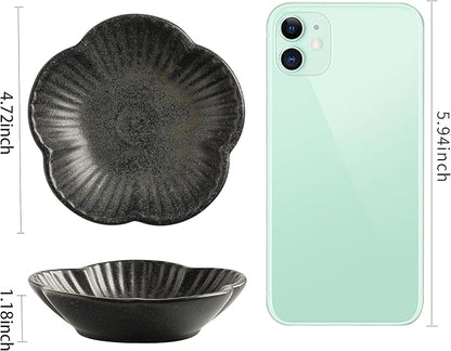 Ring Holder Dish, Key Bowl, Ceramic Jewelry Tray, Trinket Dish, Decorative Plate for Friend Sister Mother Daughter (black)