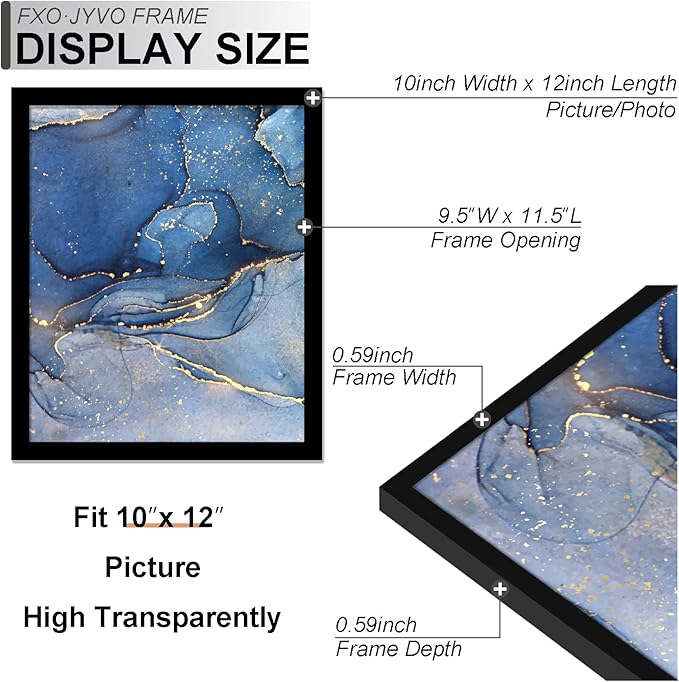 10x12 Picture Frame Set of 6, Black Frame for 10 x 12 Inch Picture Poster Photo, Light Weight and High Transparent 10 by 12 Frame for Wall - 6 Pack/Black/10 x12