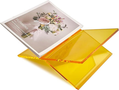 Honygebia Gold Acrylic Book Stands - Cross Frame Acrylic Book Holder, Open Bookstand for Display and Reading, Suitable for Art, Bible, Cookbook, Easel, Magazine, Textbooks 12.5" x 9.5" x 5.5"