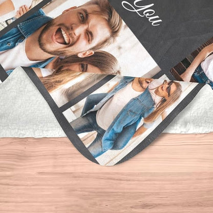 Custom Blanket with Picture Customized Blankets and Thows Personalized Blanket Customizable Blanket Photo Blankets Customize for Valentines Day Gifts Birthday for Her Him Girlfriend Boyfriend Wife