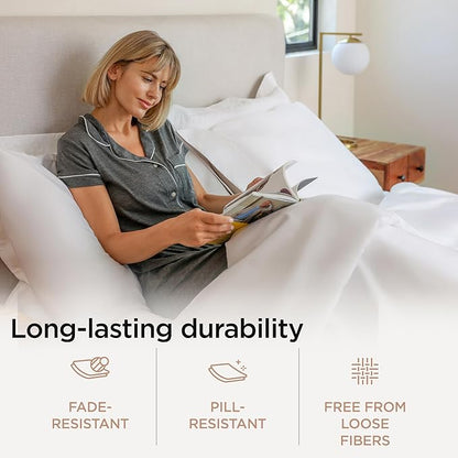 Threadmill Luxury 800 Thread Count 100% Cotton Sheets - Sateen Weave Twin XL Bed-Sheets, Better Than Egyptian Cotton,3 Pc Solid Bedding Set (Hotel White), Fits 15" Deep Pocket