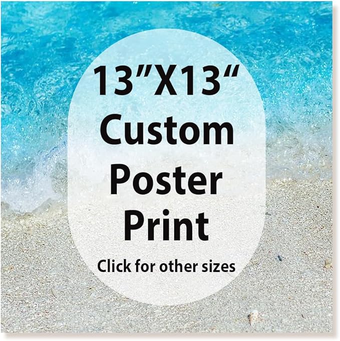 JIMUJIA Custom Canvas Art Print 13"x13" - Unframed Artwork, Personalized Wall Decor, Customizable Photo, Custom Portrait, Office, Living Room, Bedroom Wall Art(13×13in,Unframe)