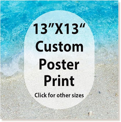 JIMUJIA Custom Canvas Art Print 13"x13" - Unframed Artwork, Personalized Wall Decor, Customizable Photo, Custom Portrait, Office, Living Room, Bedroom Wall Art(13×13in,Unframe)