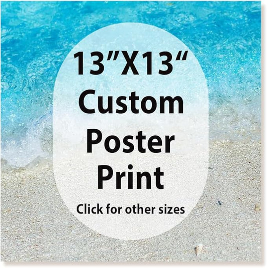 JIMUJIA Custom Canvas Art Print 13"x13" - Unframed Artwork, Personalized Wall Decor, Customizable Photo, Custom Portrait, Office, Living Room, Bedroom Wall Art(13×13in,Unframe)