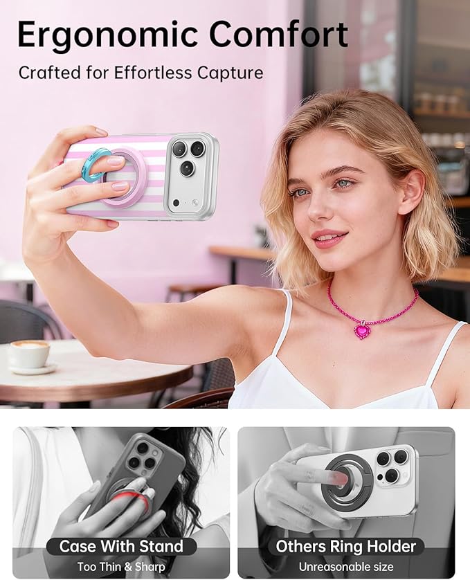 SYNCWIRE for MagSafe Phone Grip, Birthday Christmas Stocking Stuffers Surprise White Elephant Gifts for Women Mom Her Best Friends Sister Wife Teen Girl Magnetic Phone Ring Holder Kickstand Stand