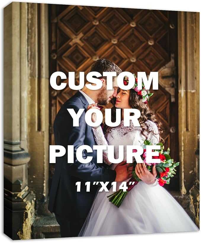 YYYYHPP Canvas Prints with Your Photos, Personalized Photo to Canvas Wall Art,Canvas Printing for Wedding, Family, Baby, Pets, Home Office Decor, Wrapped Frame 11"x14"