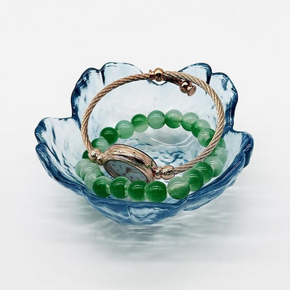 Flower Ring Dish Jewelry Tray, Glass Jewelry Dish Tray, Aesthetic Room Decor Small Trinket Dish, Nightstand Jewlery Ring Holder Dish, Bathroom Jewelry Plate Bowl for Rings Earrings Wife Gift (Blue)