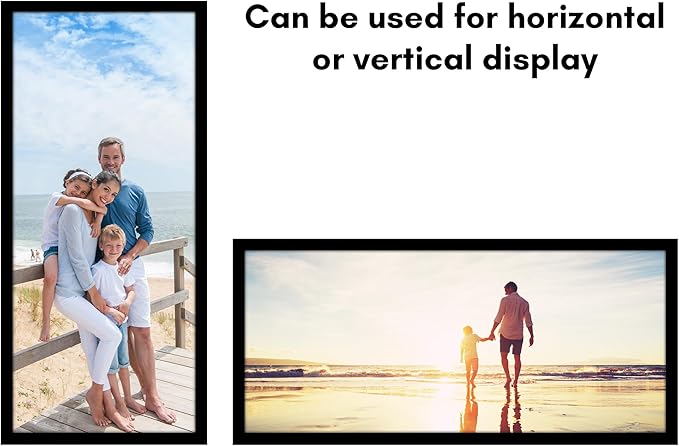 Americanflat 13x30 Picture Frame with Polished Plexiglass - Black Picture Frame - Wide Photo Frames Made of Engineered Wood for Vertical or Horizontal Wall Display - Epic Collection - Black