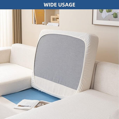 Eismodra Couch Covers for 3 Cushion Couch Sofa Magic Stretch Sofa Slipcover for Dogs Pet L Shape 2 Seat Replacement Furniture Protector,Cream White Length 65-78 inches(Only 1 Piece)