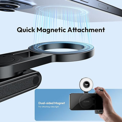 ULANZI JJ03 Magnetic Tripod for Phone with Remote Control, 3-in-1 Selfie Stick Handle Grip 360° Rotation Extendable Stand for iPhone Android Phones, for iPhone 17 16 15 14 13 12 Series