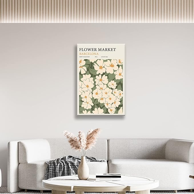 Zzuyi Flower Market poster Decor Green And White Fresh Art poster Canvas poster for Living Room, Bed Room, Office Home Decoration Gift- 20X30 In Unframed