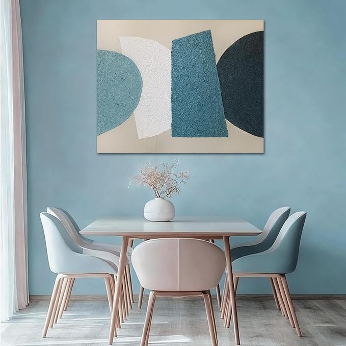 LEVERUP Square Pattern Painting Art Modern Abstract Wall Artwork Colorful Wall Decorations for Dining Room Living Room Kitchen 32×40 Inchs Ready To Hang