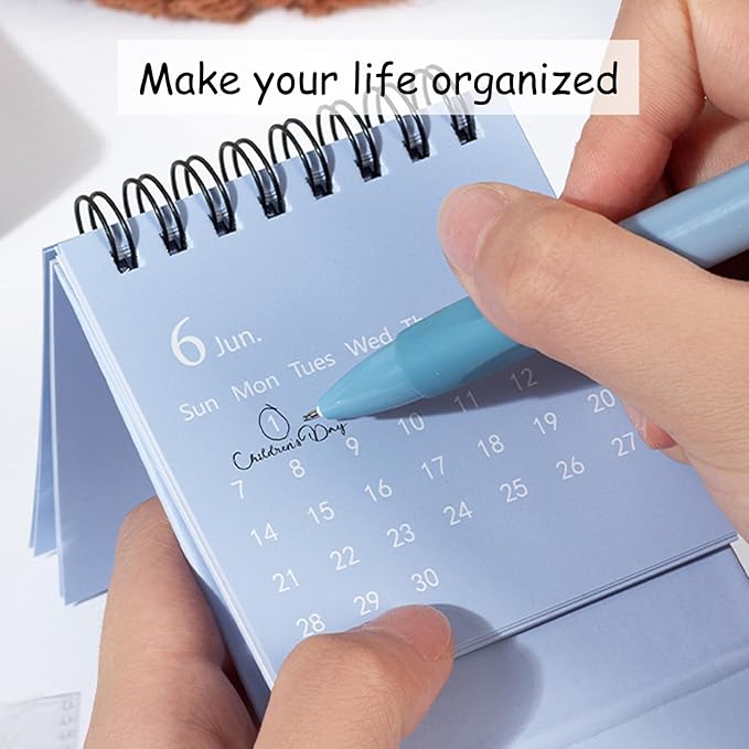 2026 Mini Desk Calendar Monthly Simple Style Flip Standing Calendar 3.9" x 3" - Black (Jan. 2026 to Jul. 2027)