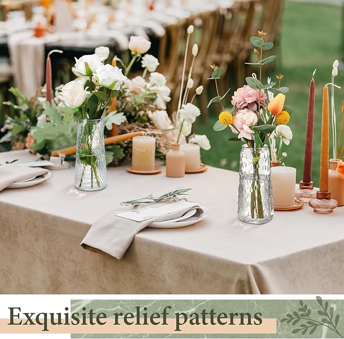 6 Pcs 6 Inch Clear Glass Flower Vases for Centerpieces Wedding Party Table Centerpiece Home Decor Small Bud Vases for Flowers Rose Tulip Stems Housewarming Gift